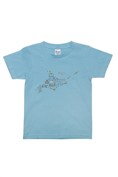 AIRDOオリジナル　北海道がいっぱいTシャツ(ブルー140サイズ)